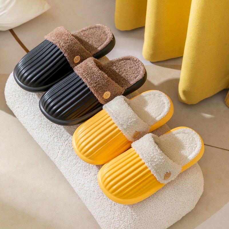 Dép sục bông nam và nữ cao cấp có thể tháo rời lót bông siêu ấm - Dép đi trong nhà 2023
