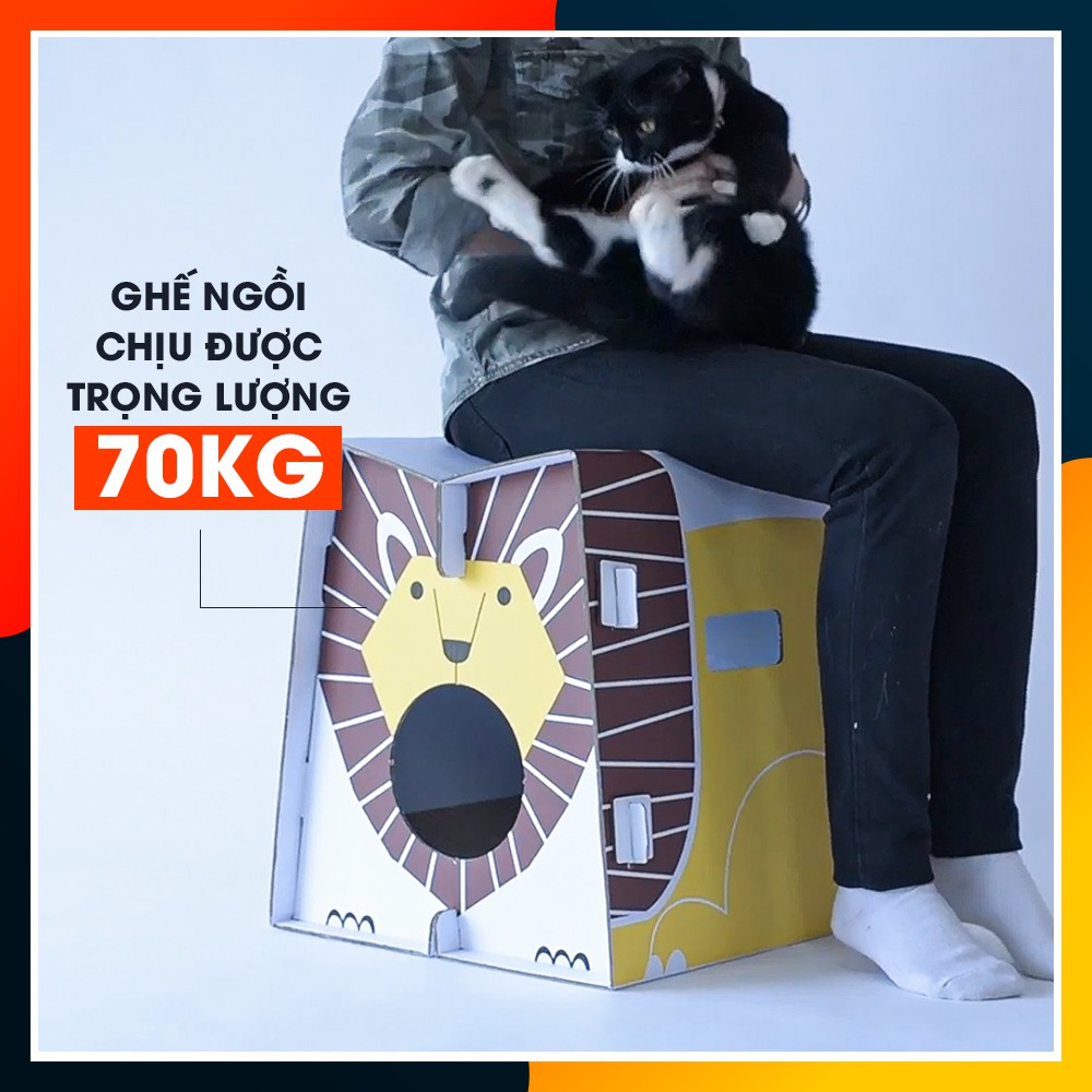 Nhà Giấy Cho Mèo Kèm Cào Móng Mèo