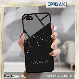 Ốp lưng kính 3D Oppo A1K cung hoàng đạo