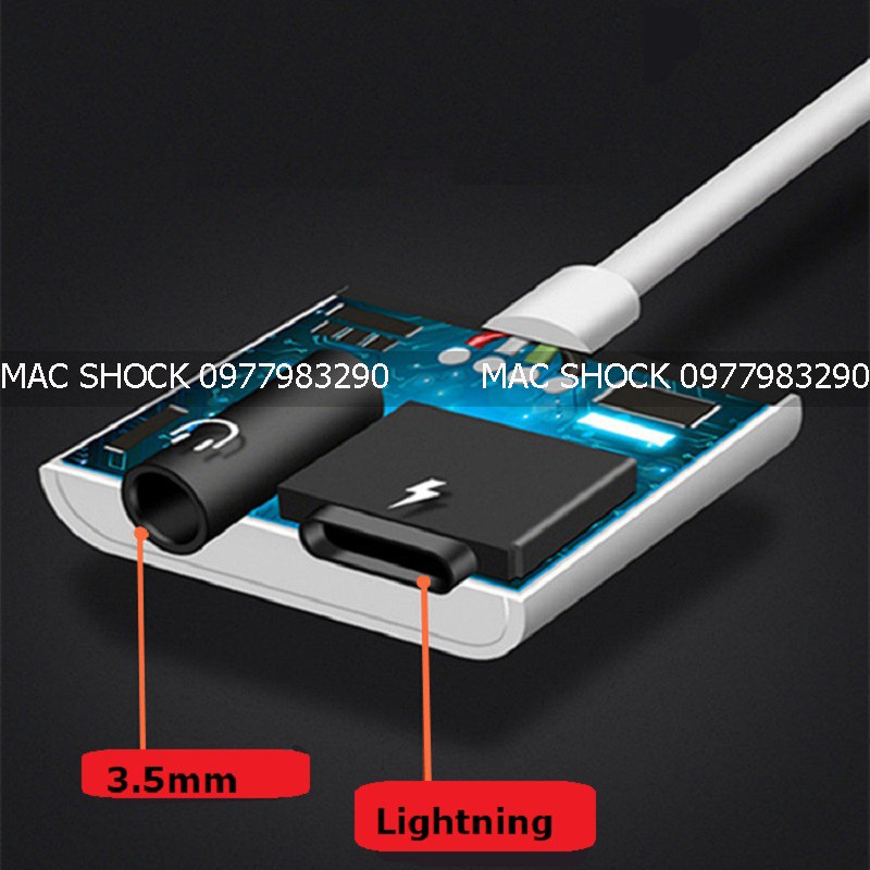 Jack chia cổng tai nghe Iphone vừa sạc vừa nghe nhạc IP 7/7plus/8/8 plus/X/Xsmax/11/11 Promax