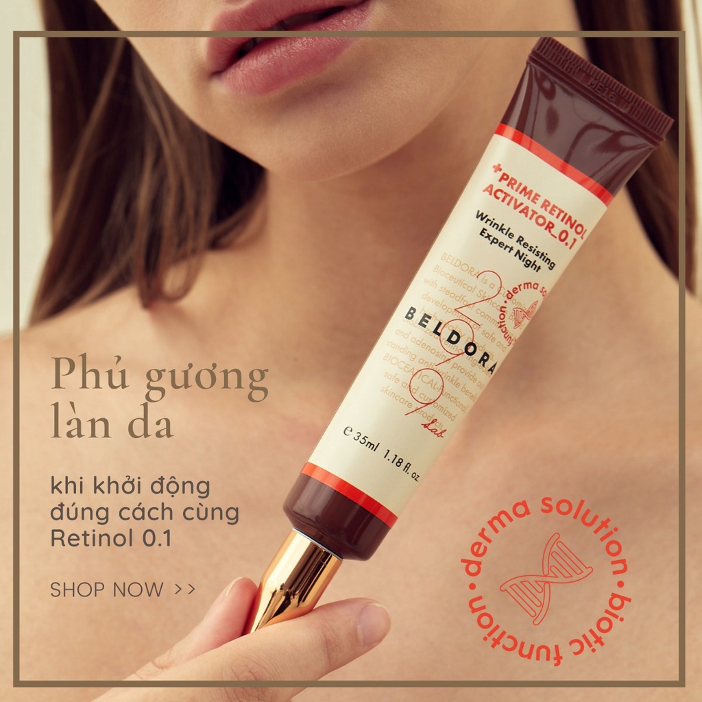 Kem Dưỡng Retinol BELDORA  Xóa Nhăn Căng Bóng Da BELDORA 299 PRIME RETINOL ACTIVATOR 0.3 VÀ 0.1 35ML CHÍNH HÃNG