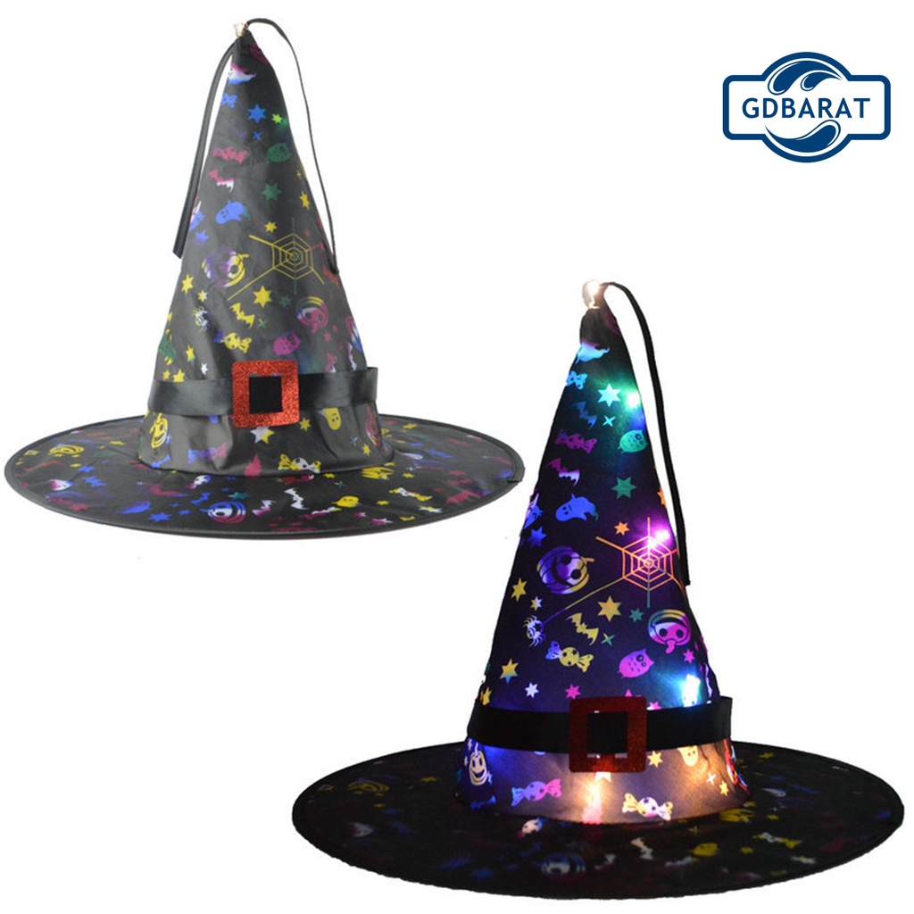 Nón Phù Thủy Vải Có Đèn Led Phát Sáng Thân Thiện Với Môi Trường