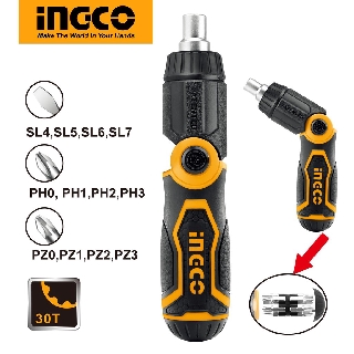 Tua vít tự động 2 chiều đa gốc (kèm 12 mũi) INGCO AKISD1208 (250523)