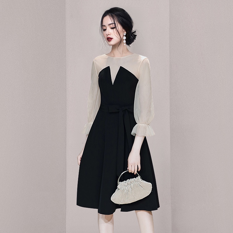 Đầm thu đông Hàn Quốc phối màu