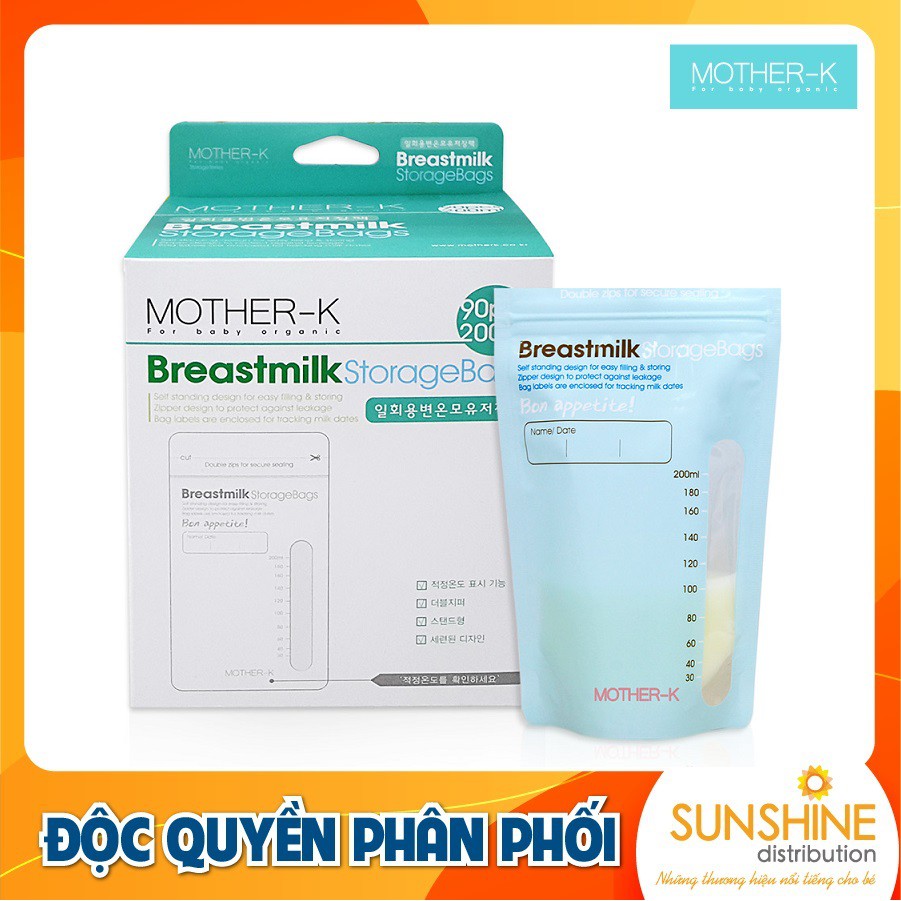 Túi trữ sữa cảm biến nhiệt Mother-K Hàn Quốc (90c) - KM13012