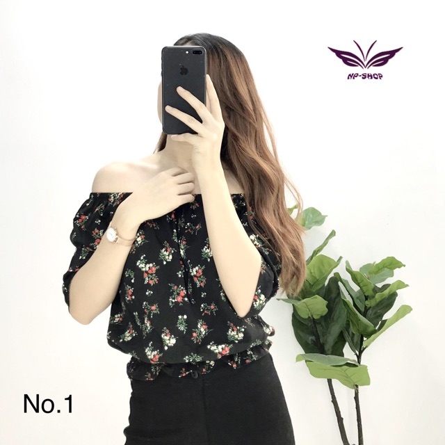Áo trễ vai hoa nữ tính- kèm video/ ảnh thật | BigBuy360 - bigbuy360.vn