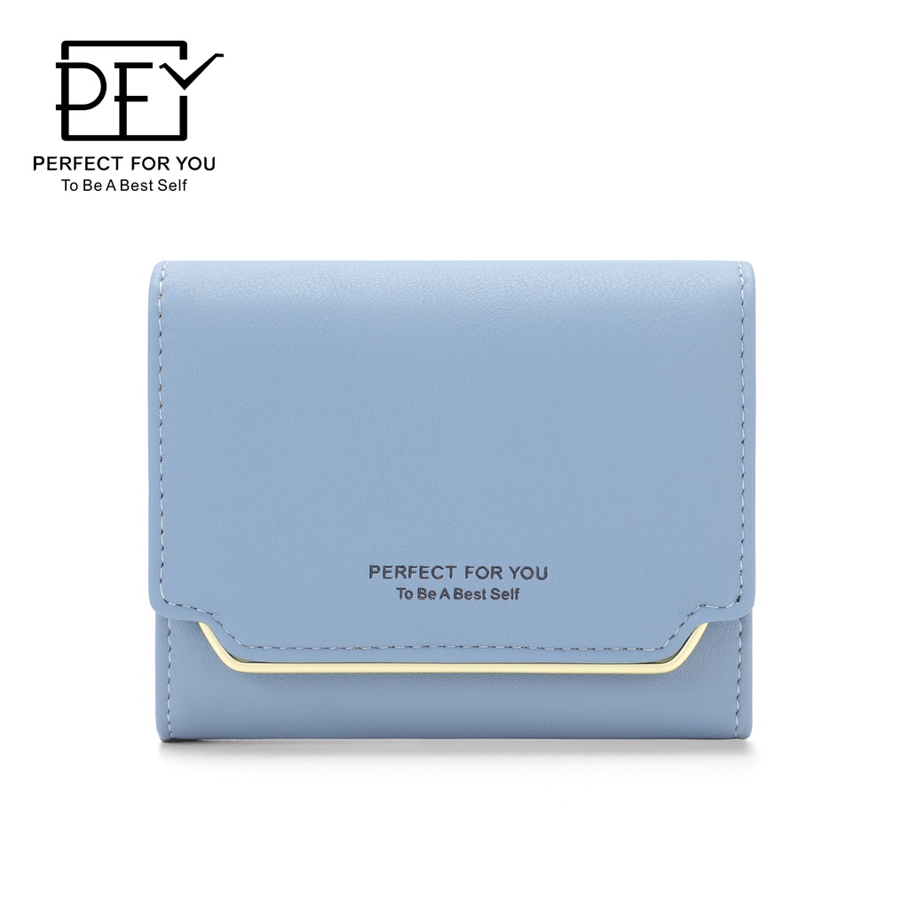 Ví PERFECT FOR YOU bằng da PU gấp gọn thời trang dễ thương cho nữ