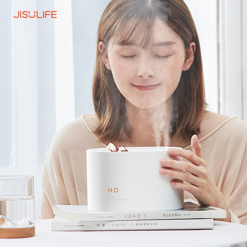 Máy phun sương Jisulife JS05 - Tạo ẩm không khí và giữ ẩm da - Hai vòi phun công suất lớn hoạt động 6-12 giờ liên tục