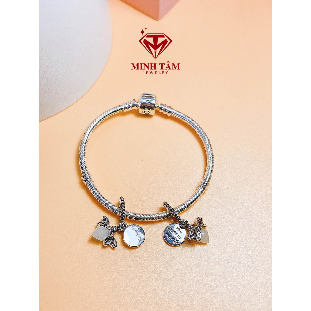 Charm Pan bạc đom đóm, Charm bac treo đom đóm phát sáng bạc S925-Minh Tâm Jewelry