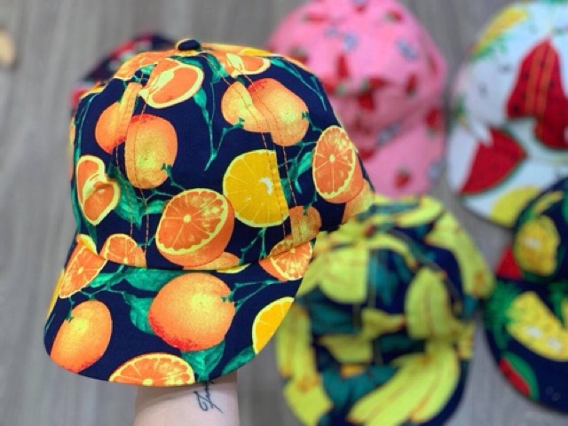 Mũ in hình trái cây cho bé siêu cưng