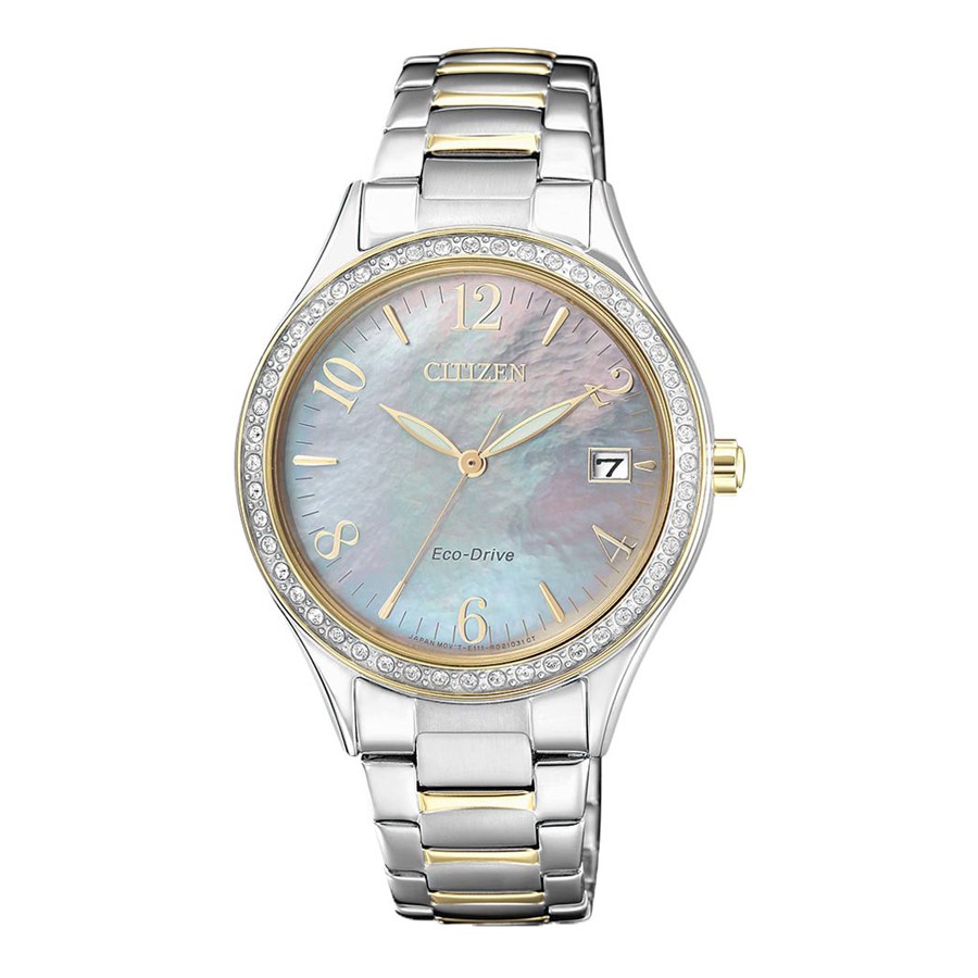 Đồng Hồ Nữ Citizen Đính Đá Swarovski Dây Thép Không Gỉ EO1184-81D - Mặt Xà Cừ