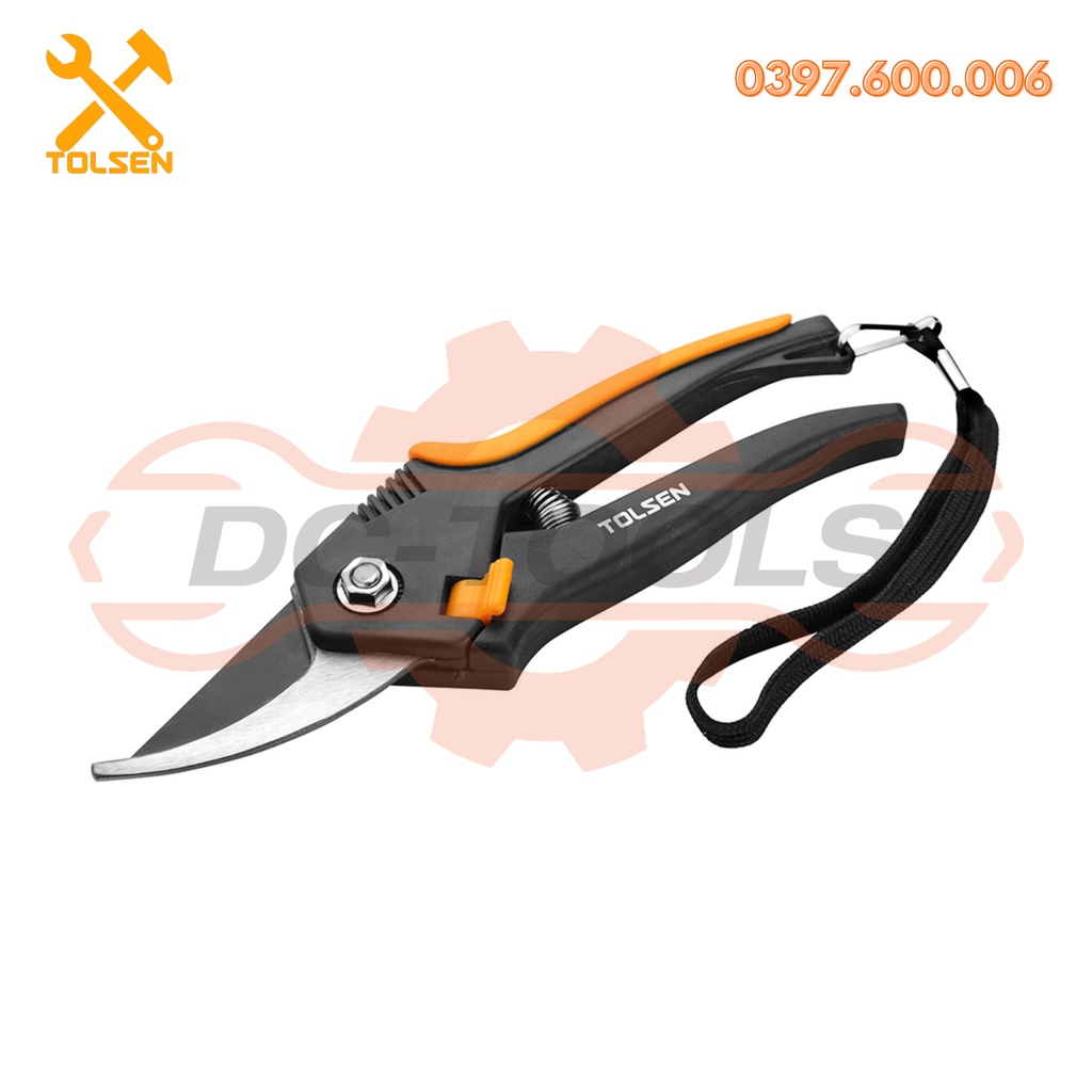 KÉO CẮT CÀNH 31021 Kích thước: 8&quot;/200mm, Đường kính cắt 12mm Tay cầm không trơn trượt, có khóa DC-TOOLS