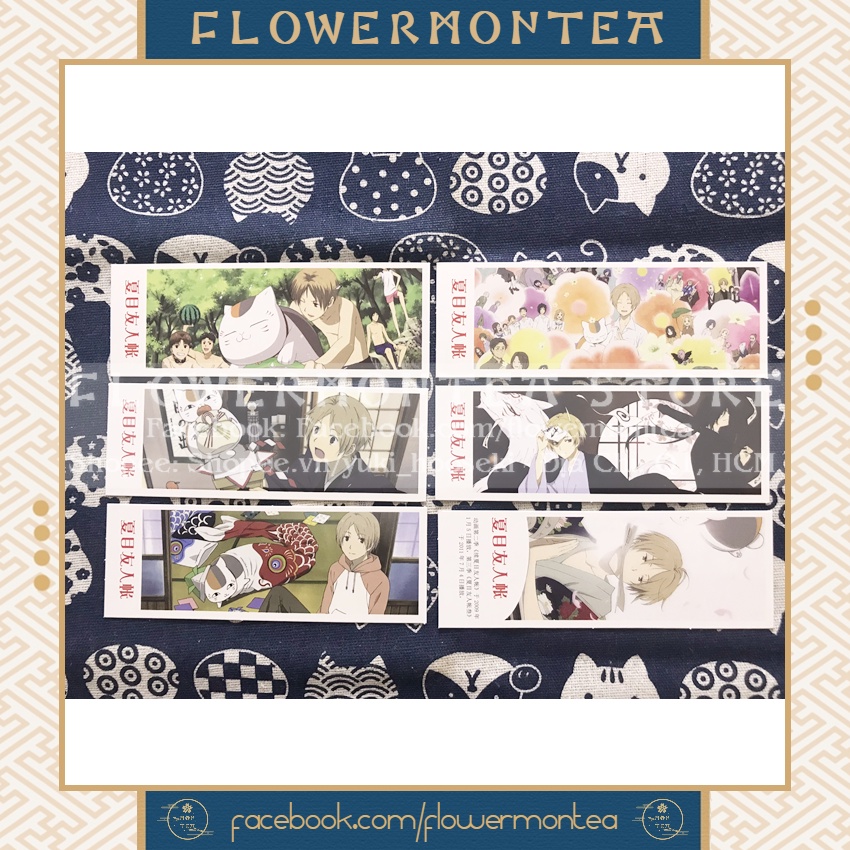 Set 6 Thẻ Đánh Dấu Sách | Bookmark Giấy - Natsume's Book Of Friends | Hữu Nhân Sổ