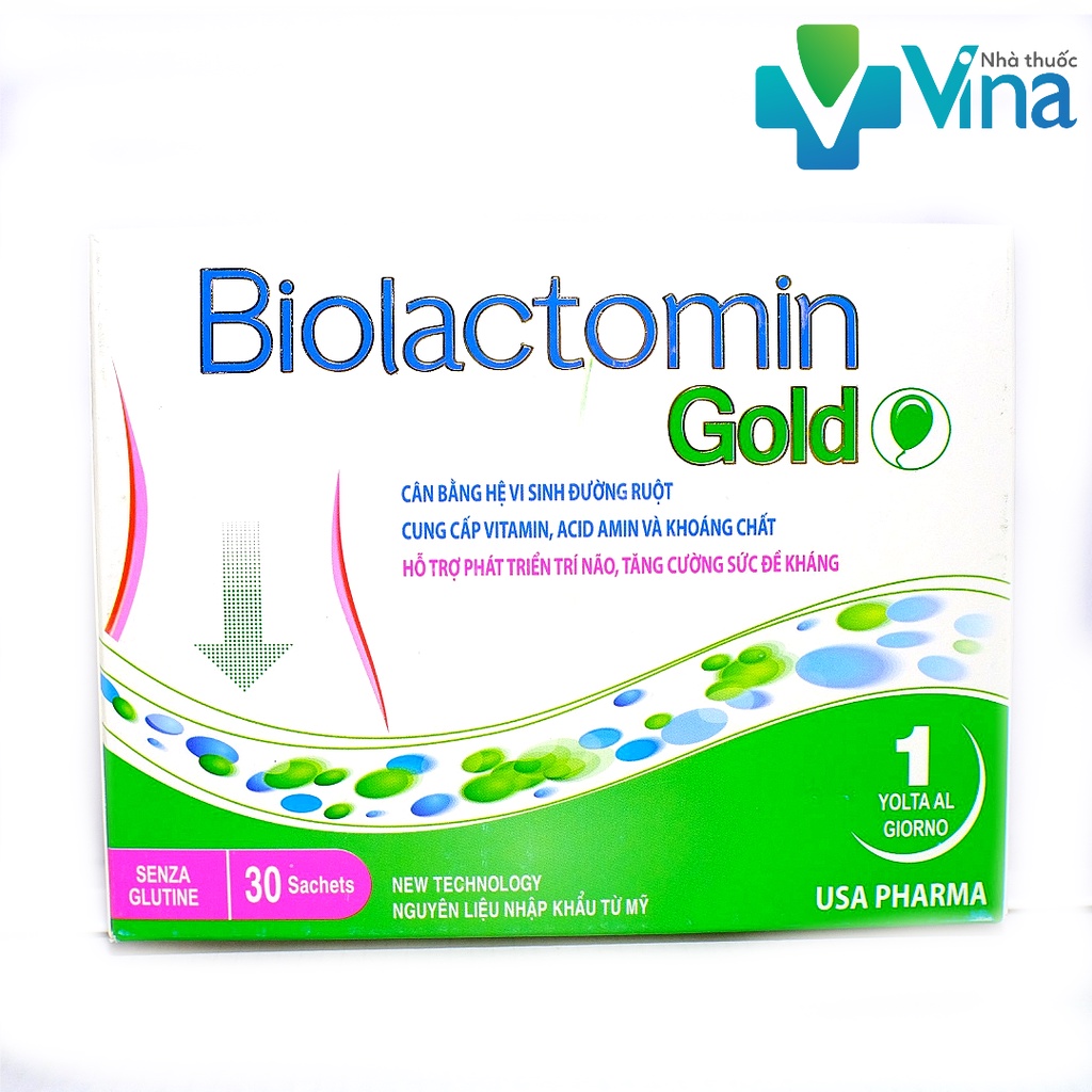 Cốm Biolactomin Gold 1 Tỷ Lợi Khuẩn/ Gói, Hỗ Trợ Tiêu Hóa, Trẻ Biếng Ăn, Kém Hấp Thụ, hộp 30 gói