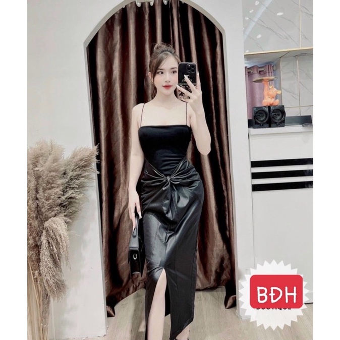 Sét quây áo mix chân váy da dáng dài MPB siêu hot