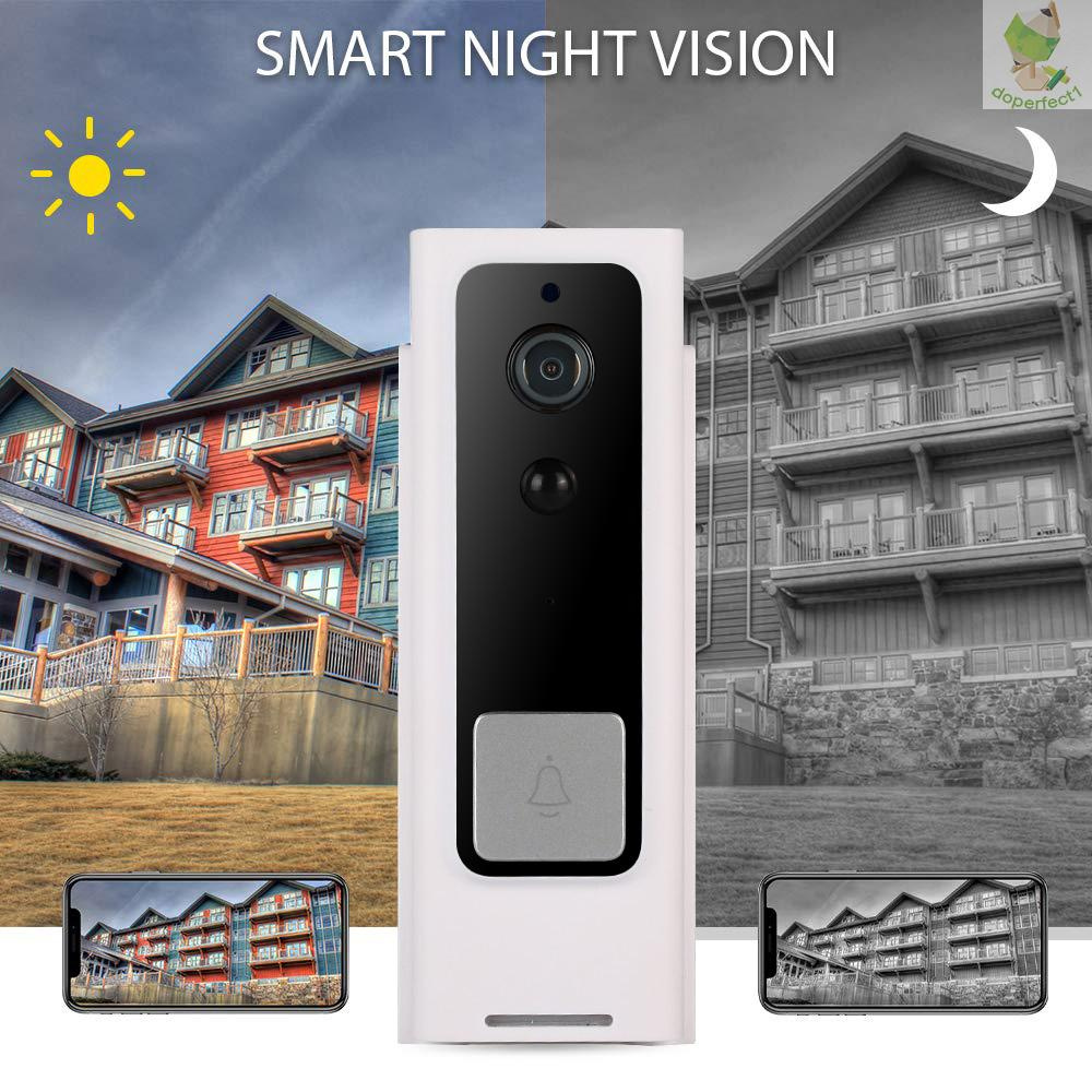 WiFi Smart Security DoorBell HD 1080P Wireless Visual Intercom Recording Video Door Phone PIR Motion Detector Rainproof TuyaSmart APP Remote Home Monitoring Night Vision