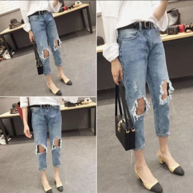 Quần jean rách gối cool ngầu
