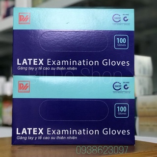 [GIAO HỎA TỐC] Thùng 10 Hộp Găng tay cao su y tế Latex có bột Duy Hàng Size XS,S,M,L