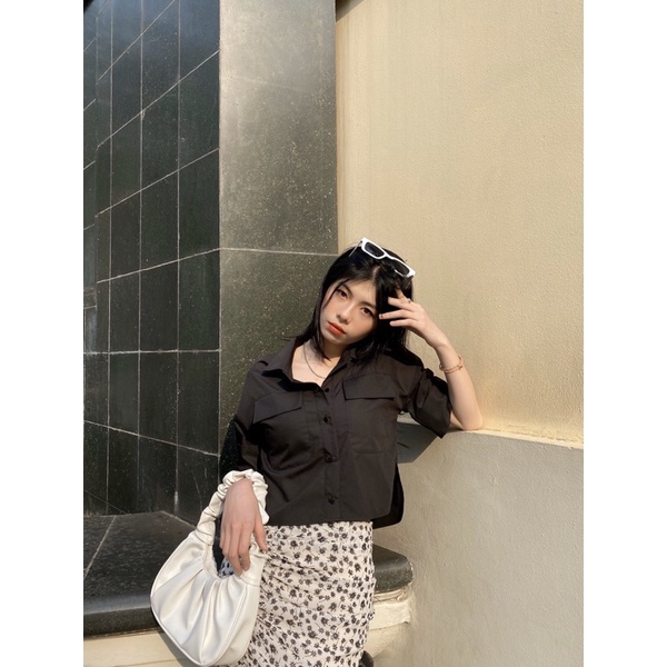 Áo sơ mi croptop cơ bản cho nữ Caffeine Studio
