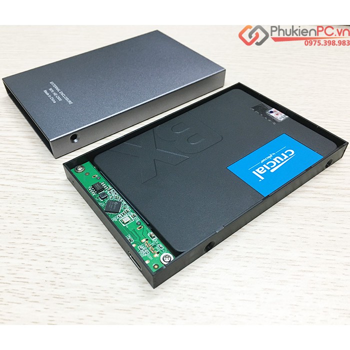 Box SSD HDD 2.5 to Type C vỏ nhôm, biến SSD thành ổ cứng di động