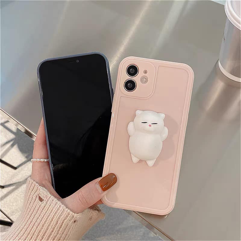 Ốp lưng iphone VIỀN VUÔNG MÈO TRẮNG BÓP BÓP 6s plus/6/7/7plus/8/8plus/x/xs/xs max/11/11 pro/11 promax,Anh Ga Case