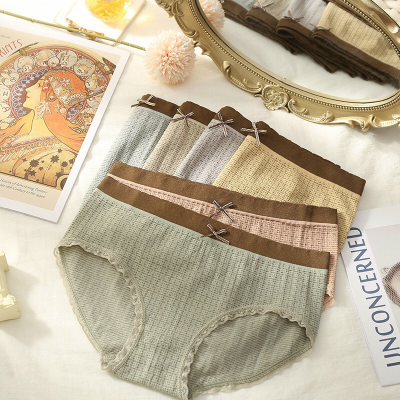 combo 5 chiếc quần lót nữ cotton thông hơi dệt kim cao cấp co dãn 4 chiều Q1