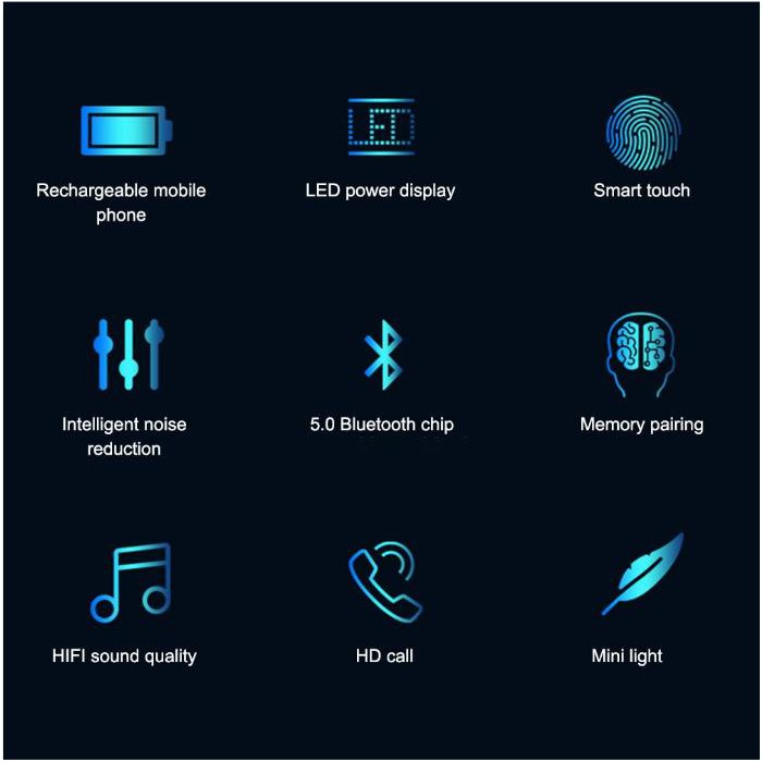 Tai nghe cảm ứng TWS F9 cao cấp bluetooth 5.0 tăng giảm âm lượng trực tiếp trên tai nghe - Hàng nhập khẩu