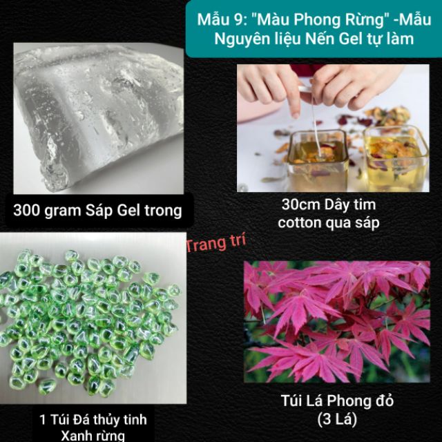 [Chưa có ý tưởng làm Nến] Mẫu trang trí 9: &quot;Màu Phong Rừng&quot; - Mẫu Nến Gel trong Tự làm - 9293store - 9293kitdecor