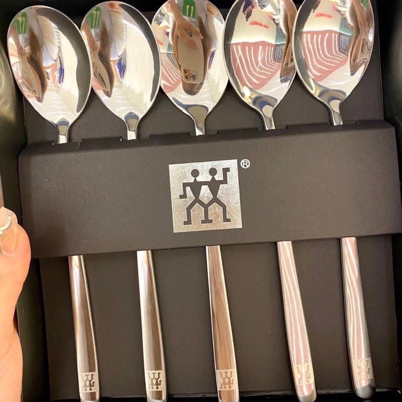 sét 5 thìa inox 304 cao cấp ZWILLING đức , hộp 5 thìa cao cấp loại 1