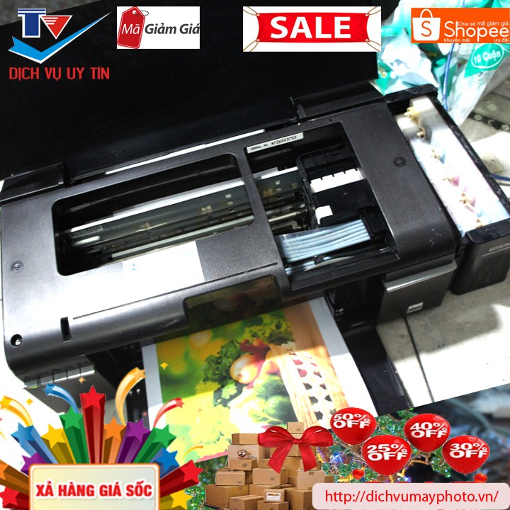 Máy in màu Epson L805 L800 đã qua sử dụng hàng cũ đẹp dẫn mực hãng INECO