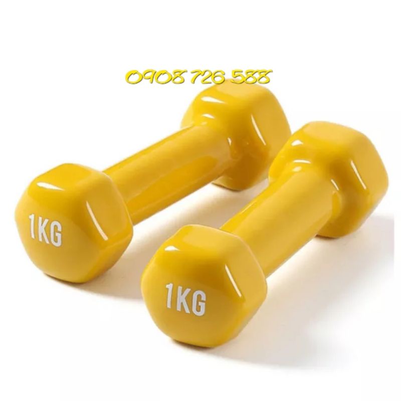 Tạ tay bọc cao su tập gym 1Kg- Theo Cặp ( 2 chiếc ) - MINI CAO CẤP CHÍNH HÃNG IRON BULL TẬP GYM, Tạ Màu