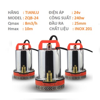 Bơm chìm inox 12v-180w / 24v-240w
