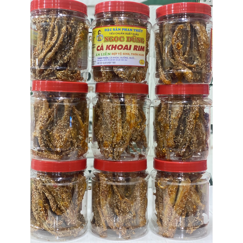 Cá Khoai Rim ( ăn liền ) là món ăn ngon của Shop Đặc Sản Biển Phan Thiết NGỌC DŨNG; Hộp 200 gram. HSD 12 tháng