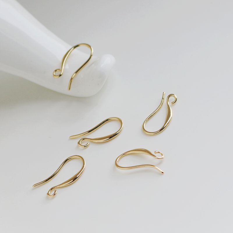 Cặp Khuyên Tai Móc Thủ Công Bằng Đồng 14k Màu Vàng Đồng Sang Trọng Đơn Giản diy