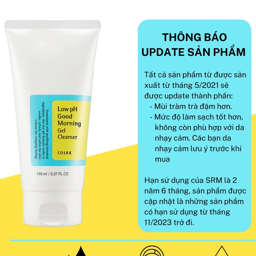 Sữa rửa mặt Cosrx Low PH Good Morning Gel Cleanser dạng gel chiết xuất từ dầu cây trà - AILEE COSMETIC - AC14 | BigBuy360 - bigbuy360.vn