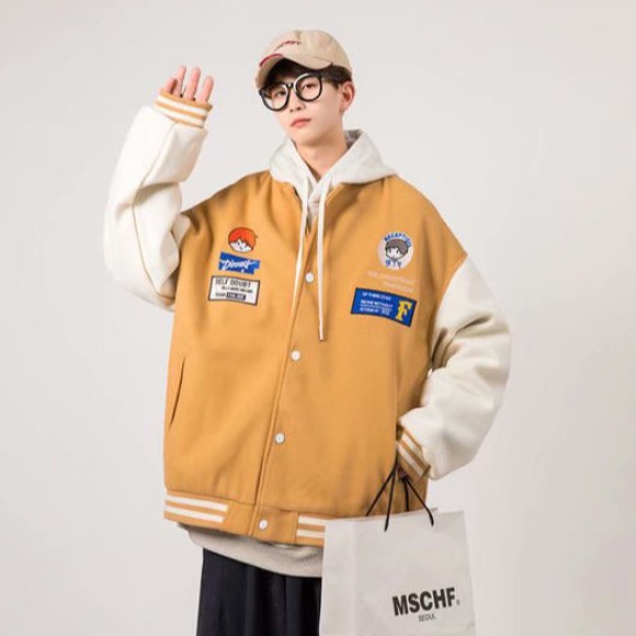 Áo khoác bóng chày thời trang Hàn Quốc sành điệu simple bigsize áo khoac bomber