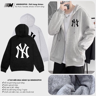 Áo khoác nỉ hoodie nam nữ NY chất nỉ bông dày ấm mềm mịn dáng rộng thoải mái