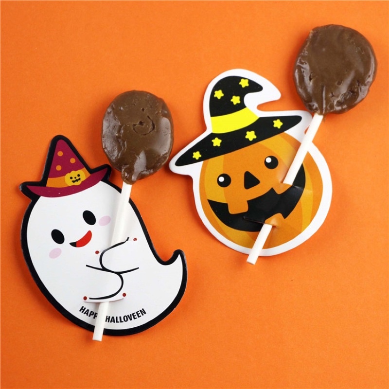 Set 5 mô hình trang trí kẹo mút lolipop chủ đề Halloween