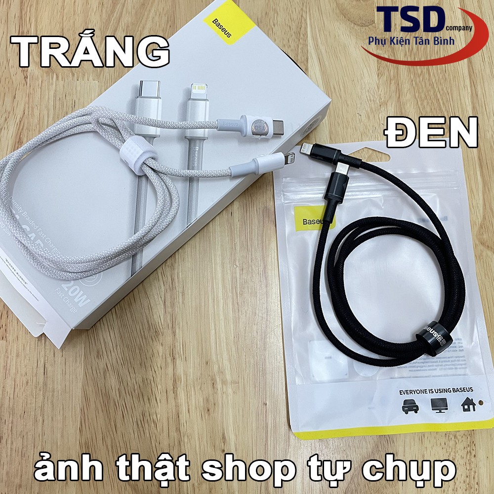 Cáp Sạc Nhanh PD 20W Type C To Lightning Baseus Fast Charge Dài 1 Mét Chính Hãng