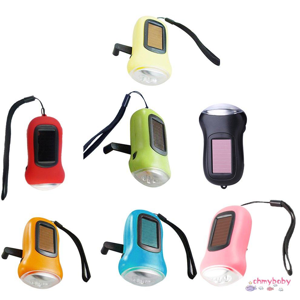 Đèn pin Mini 3 LED năng lượng mặt trời quay tay Đèn pin có thể sạc lại đuốc [8/5]