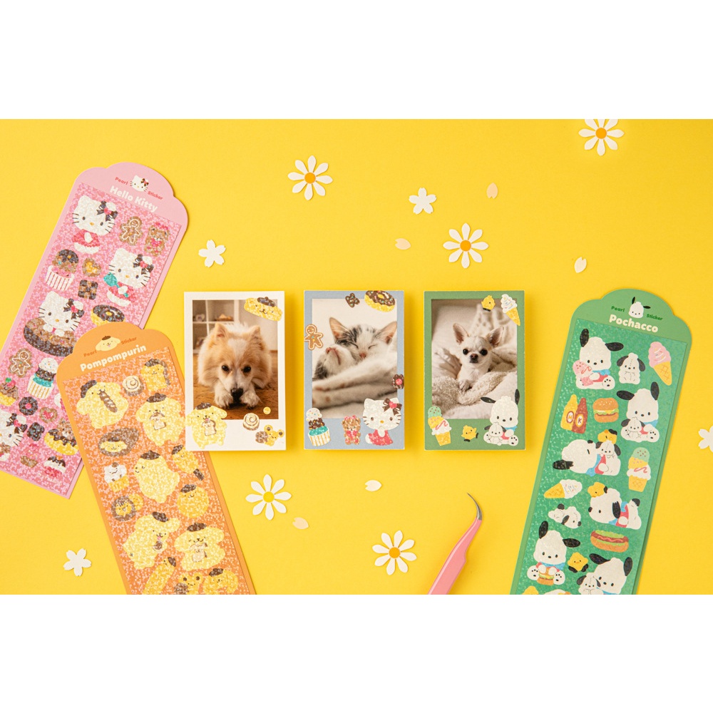 SANRIO 1 Tờ Nhãn Dán Trang Trí Sổ Tay Hình Kuromi Cinnamoroll Gooka Màu Laser Lấp Lánh DIY