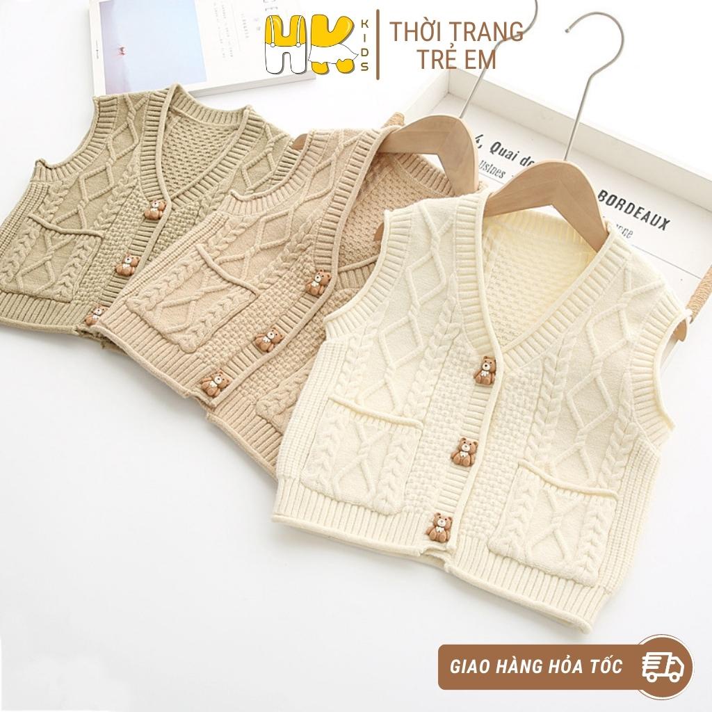 Áo Gile len cho bé HK KIDS cao cấp chất len mềm mịn đanh lì size cho bé từ 3 đến 8 tuổi (mã 2550)