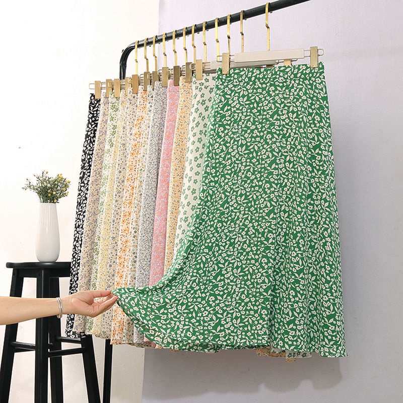 Chân Váy Voan Dài Lưng Cao Họa Tiết Hoa Thời Trang Mùa Hè Cho Nữ Y25