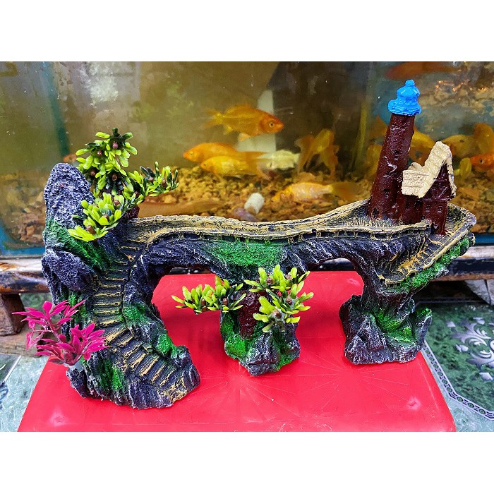 TIỂU CẢNH TRANG TRÍ HỒ CÁ NON BỘ 21X8X16CM