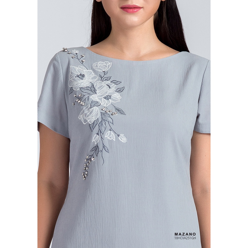 Váy ghi thêu đính đá MAZANO MS 18HCVA251GH