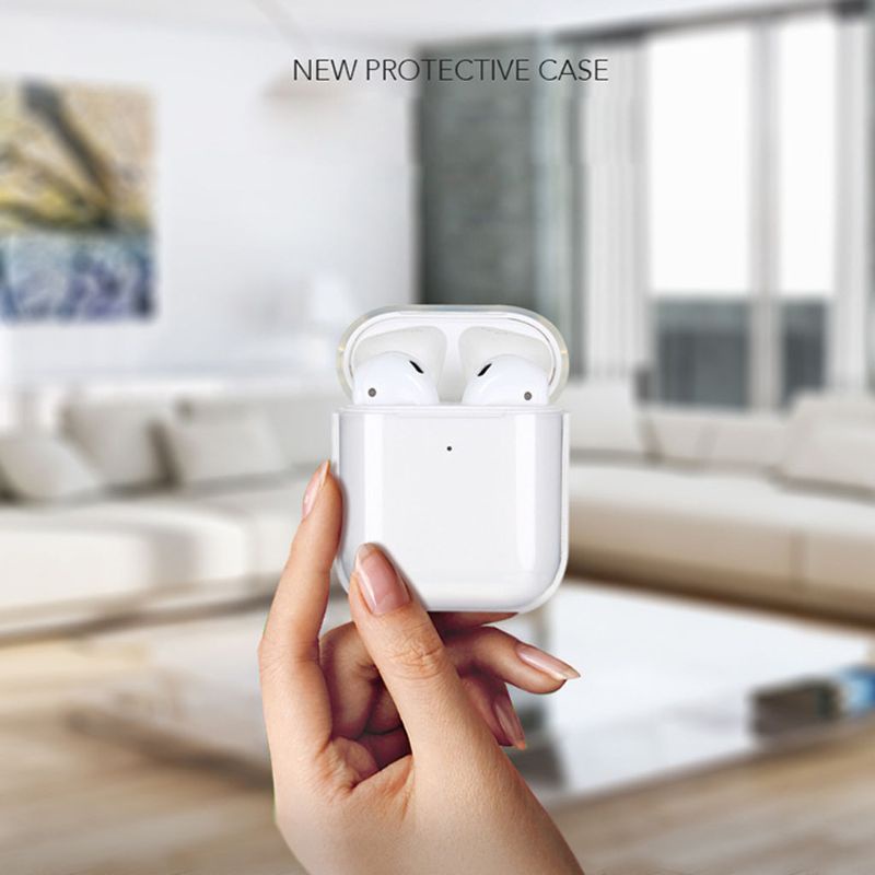 Vỏ Bảo Vệ Hộp Sạc Tai Nghe AirPods 1 2 Bằng TPU Mềm Trong Suốt
