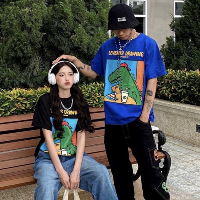 Áo thun Levents FUNNY CROCODILE 2 màu Full Tag Vải Hãng chất liệu 100% Cotton 2 chiều Local Brand Levent Drawing