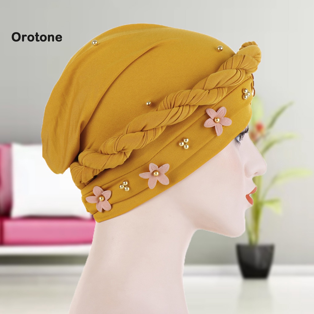 Mũ Turban Đính Hoa Và Ngọc Trai Giả Đa Năng Cho Người Lớn