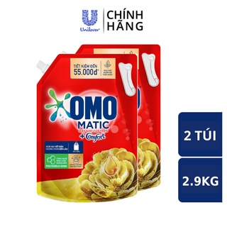 Combo 2 túi nước giặt Omo Matic Tinh dầu thơm 2.9kg/túi