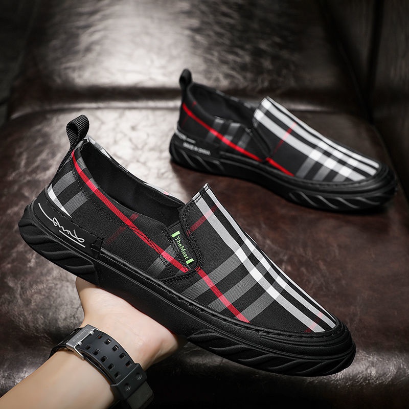 Giày lười nam 2023 - Slip on nam vải Vải polyester